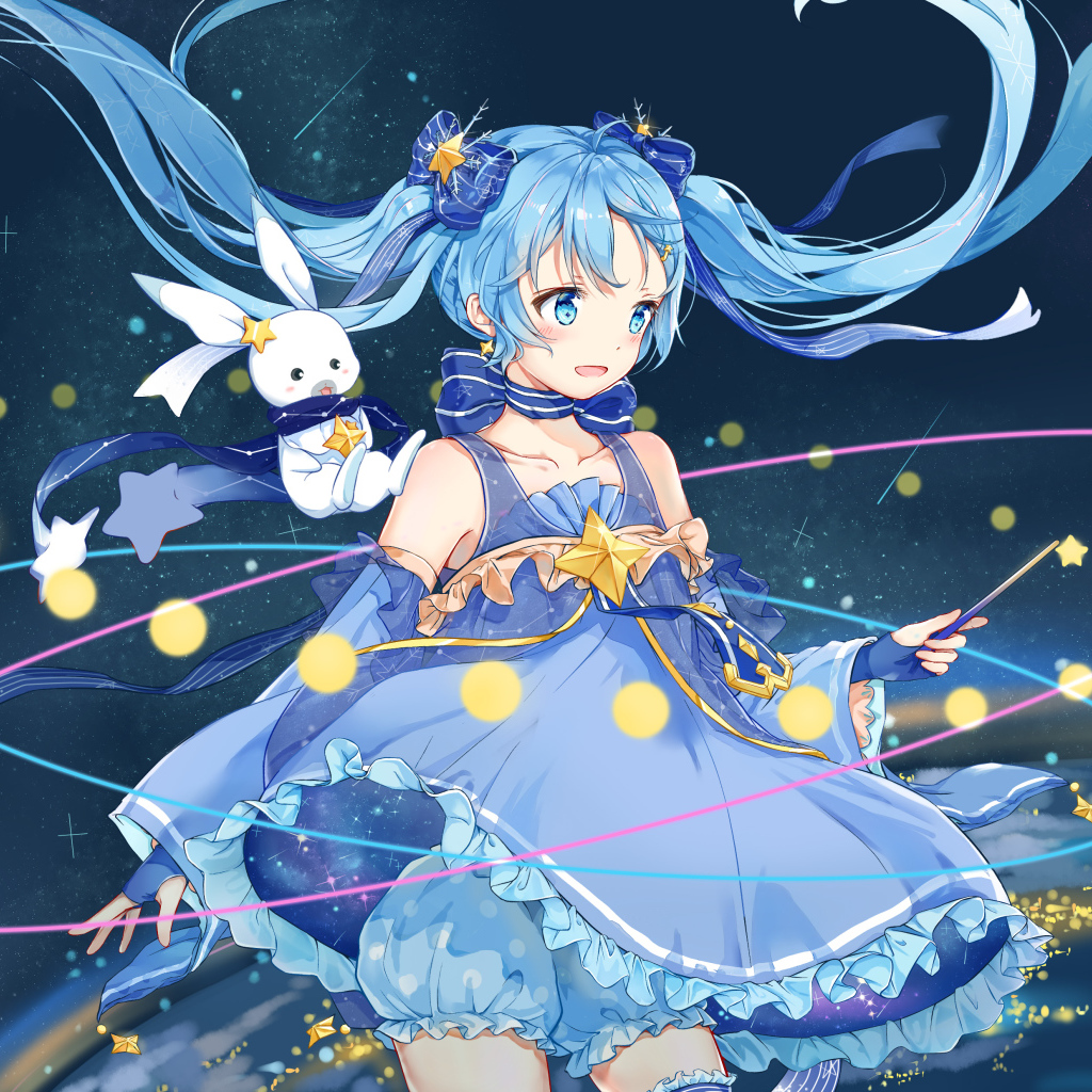 Девушка Yuki Miku аниме Вокалоид