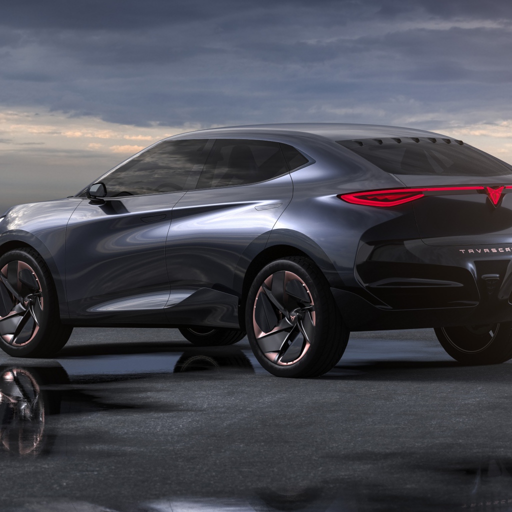 Автомобиль Cupra Tavascan Concept 2019 года вид сзади