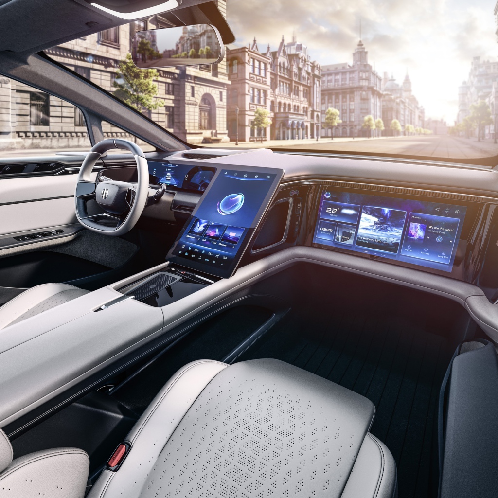 Стильный салон автомобиля HiPhi 1 2020 года 