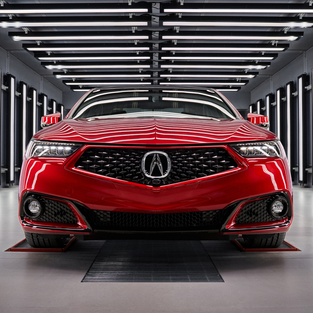 Красный автомобиль  Acura TLX PMC 2020 года