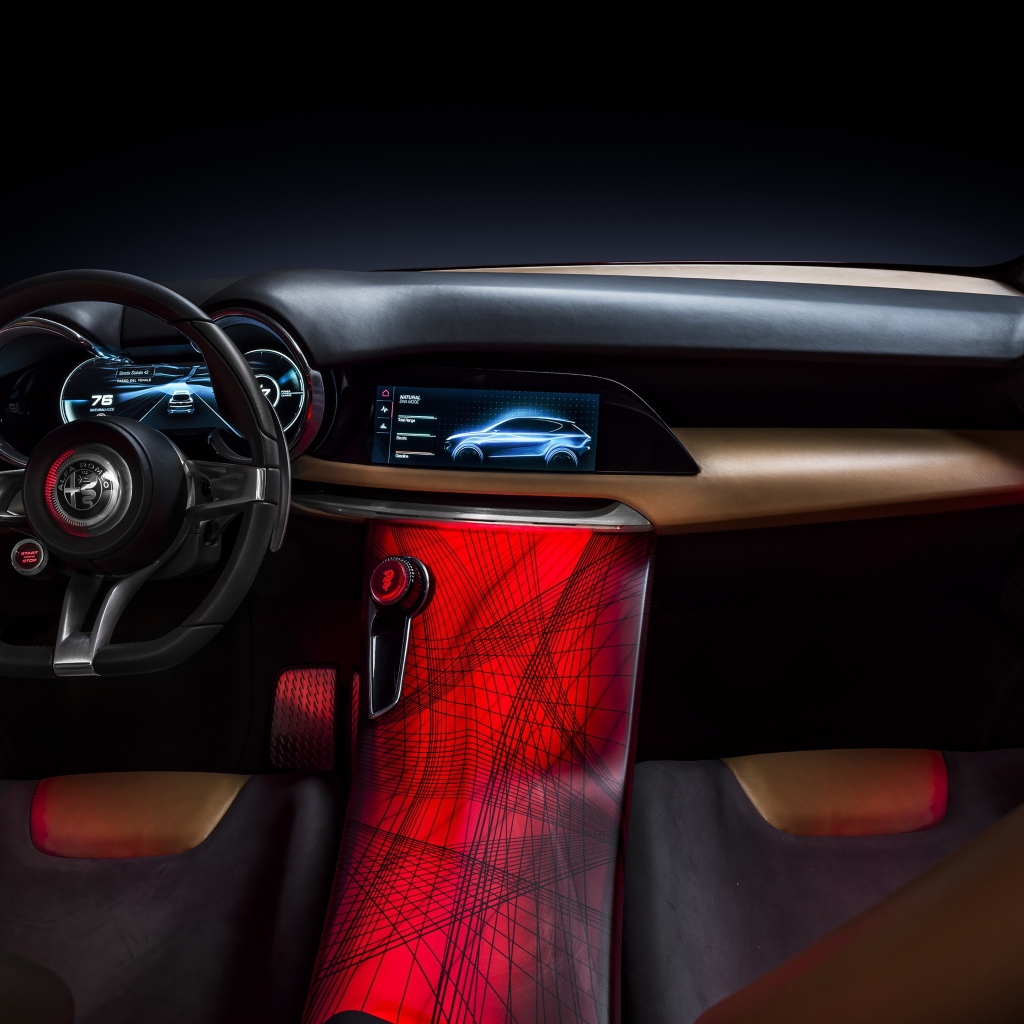 Дорогой салон автомобиля Alfa Romeo Tonale Concept, 2019 года