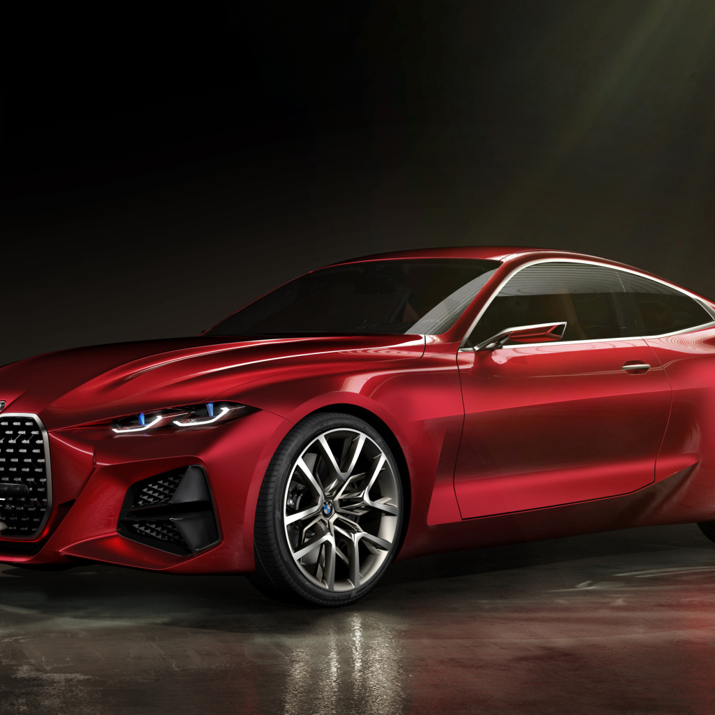 Красный автомобиль BMW Concept 4 2019 года 