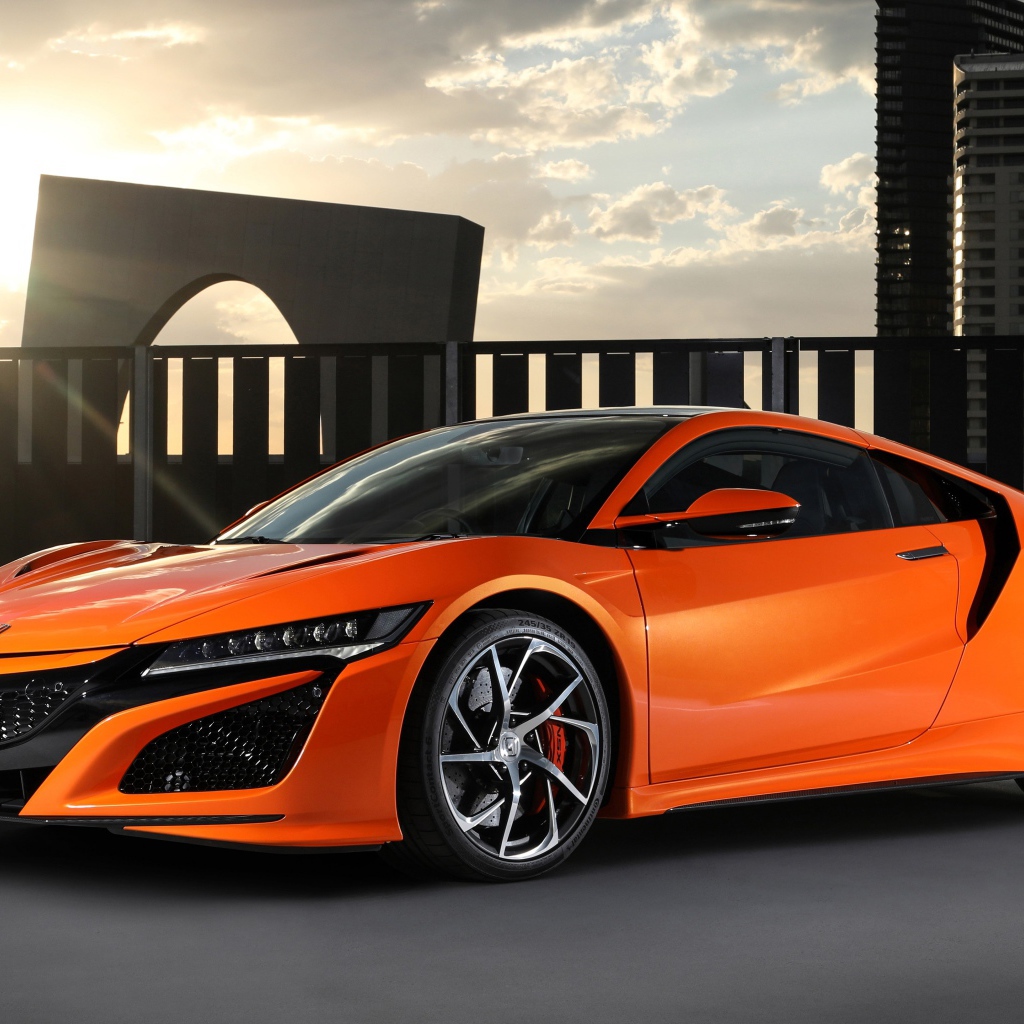 Оранжевый автомобиль Honda NSX 2019  года 