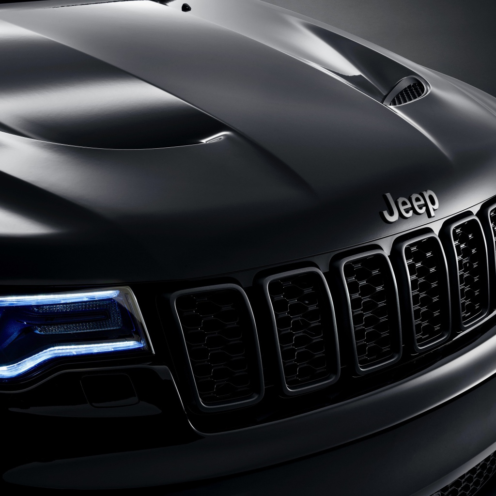 Фары и фирменный знак автомобиля Jeep Grand Cherokee S Limited 2019 года