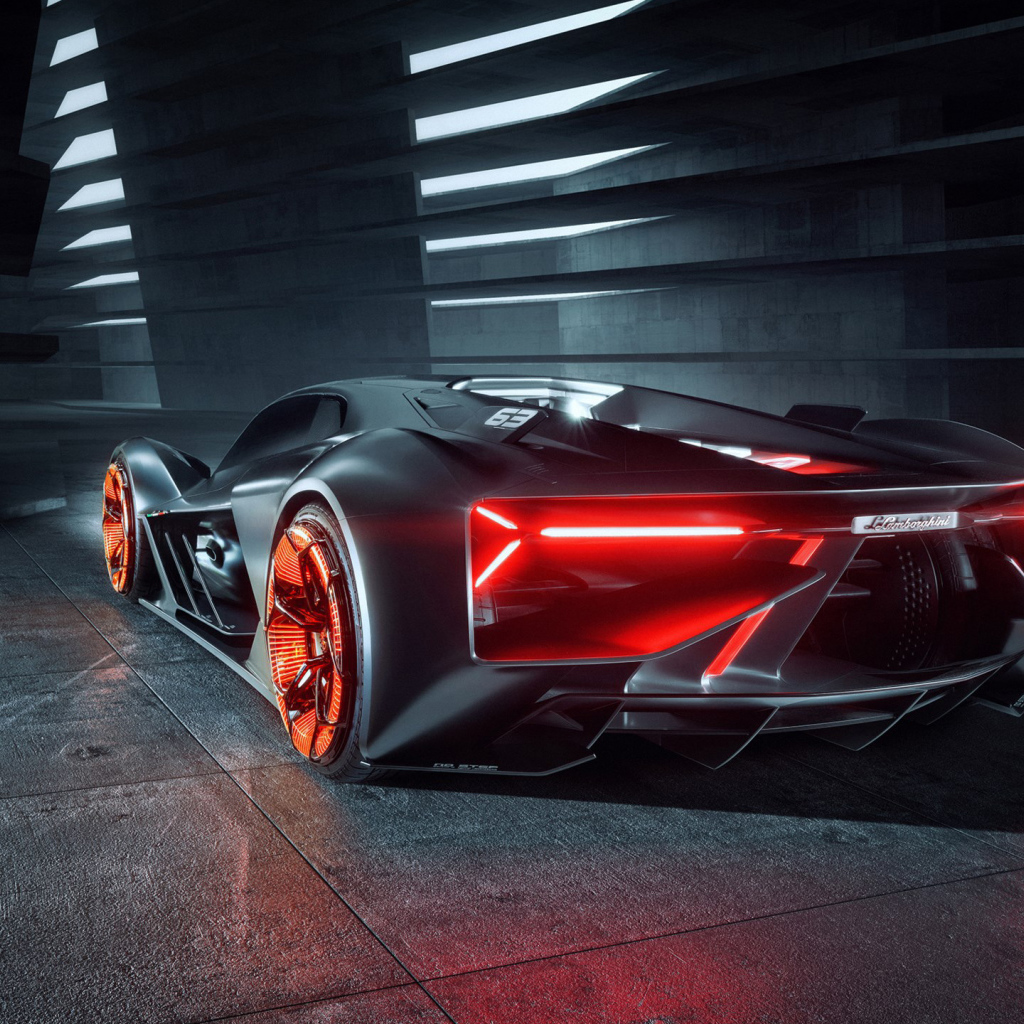 Спортивный Lamborghini Terzo Millennio 2019 года вид сзади
