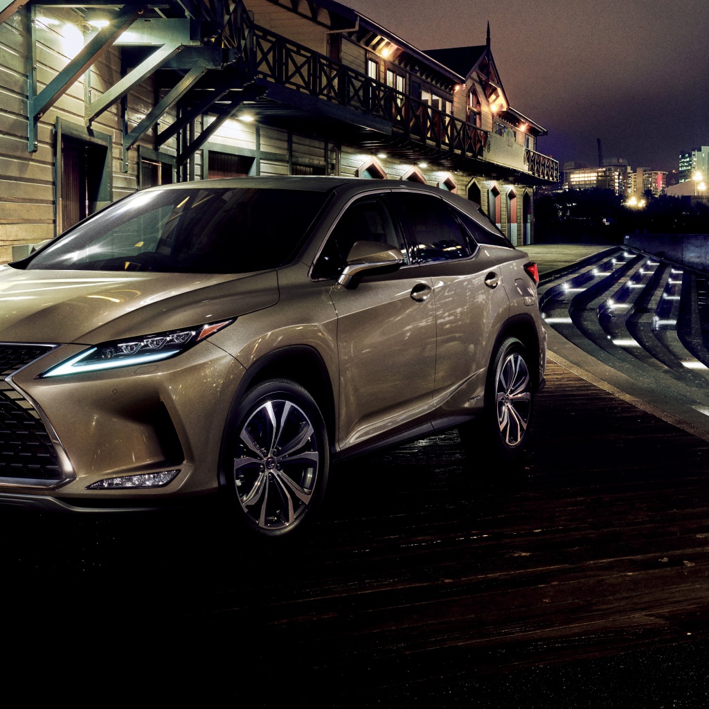 Автомобиль Lexus RX 450h 2019 года у воды