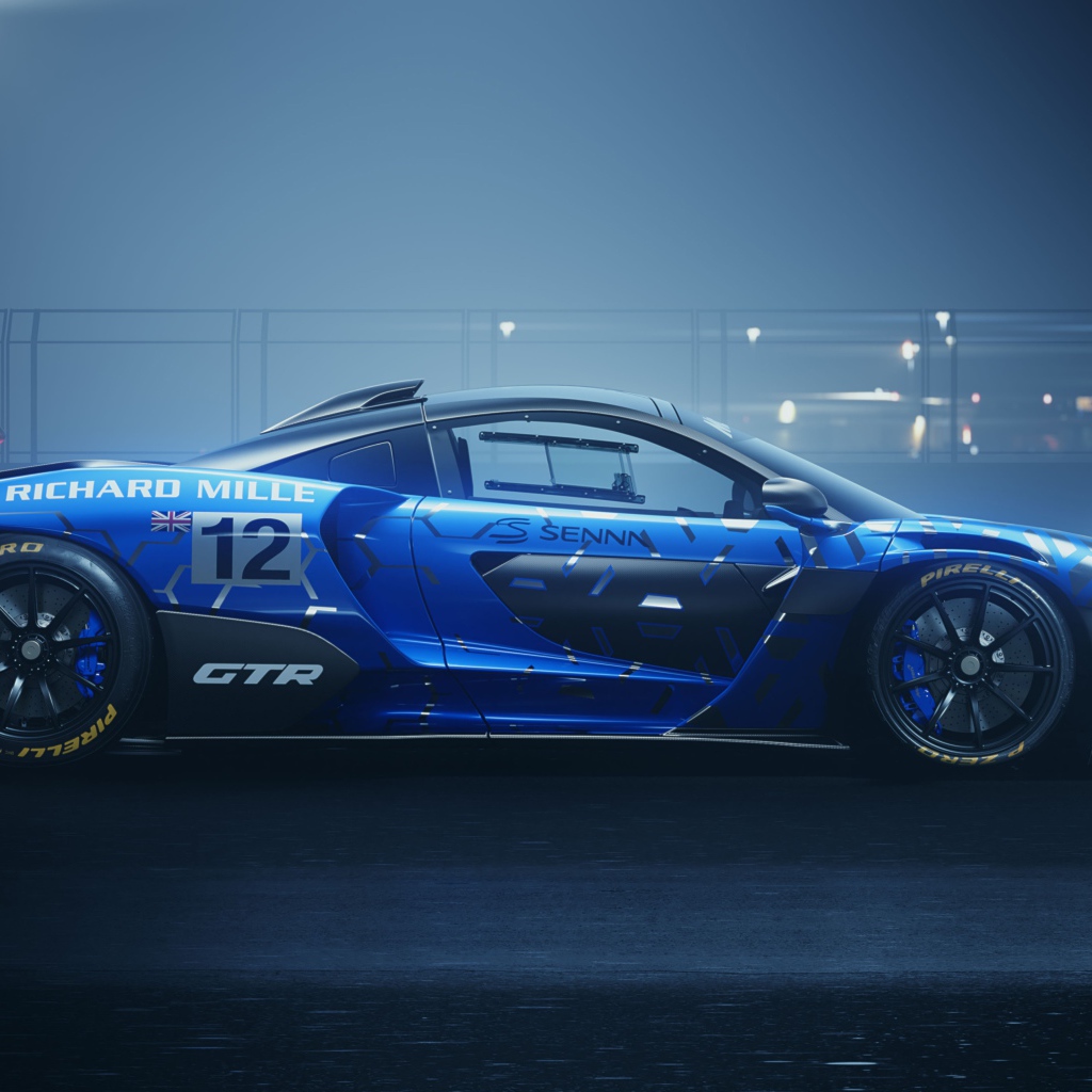 Гоночный автомобиль McLaren Senna GTR 2019 года вид сбоку