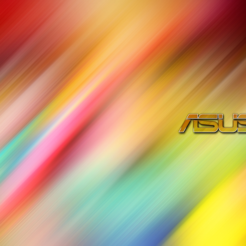 Логотип ASUS на разноцветном фоне