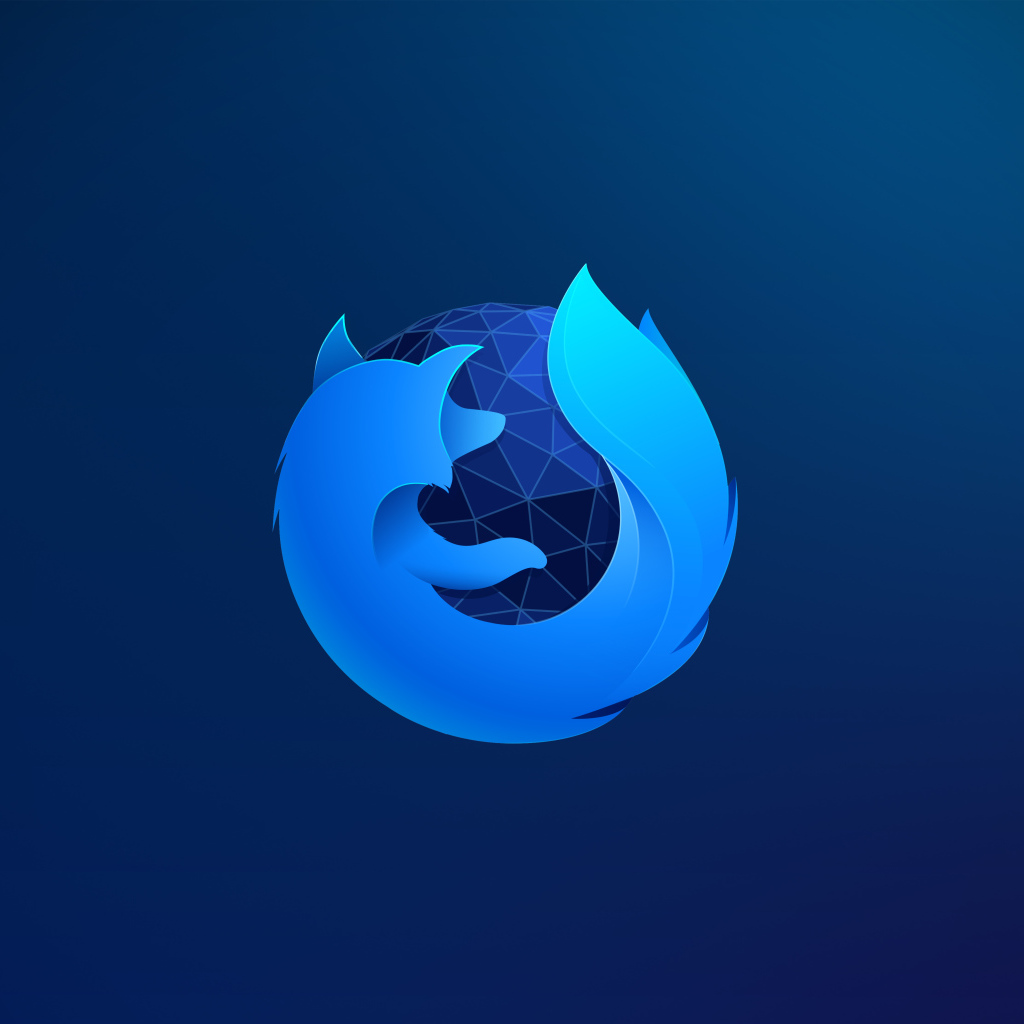 Логотип браузера Firefox на синем фоне