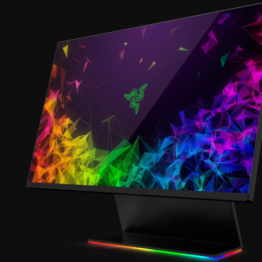Игровой монитор Razer Raptor, CES 2019 года на черном фоне