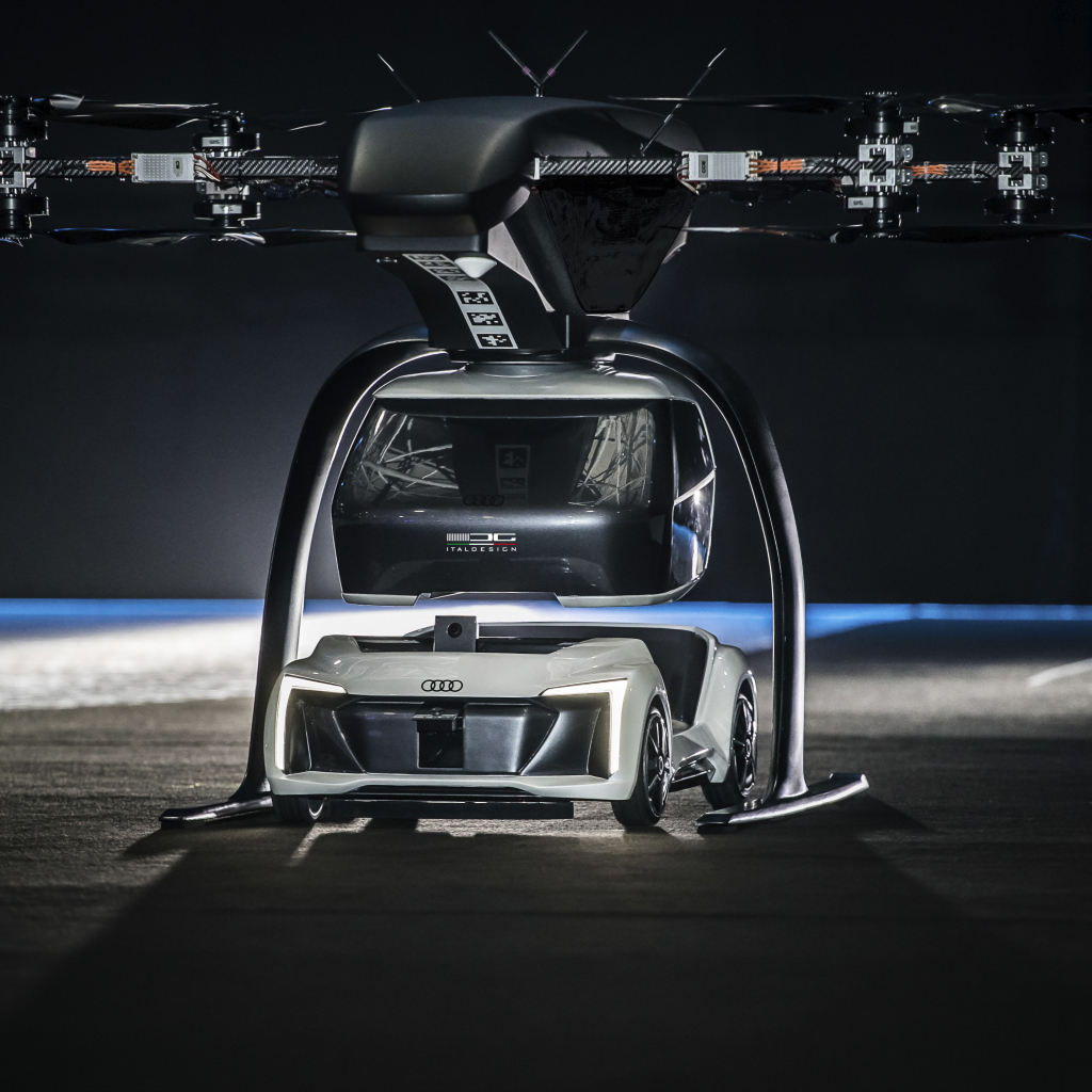 The flying unmanned taxi Audi Italdesign Pop.Up Next