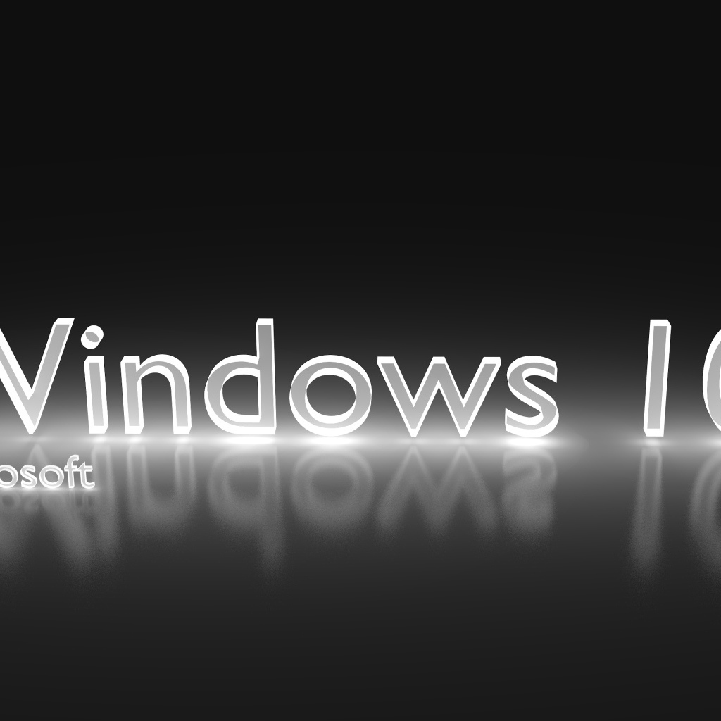 Надпись операционной системы Windows 10 на сером фоне