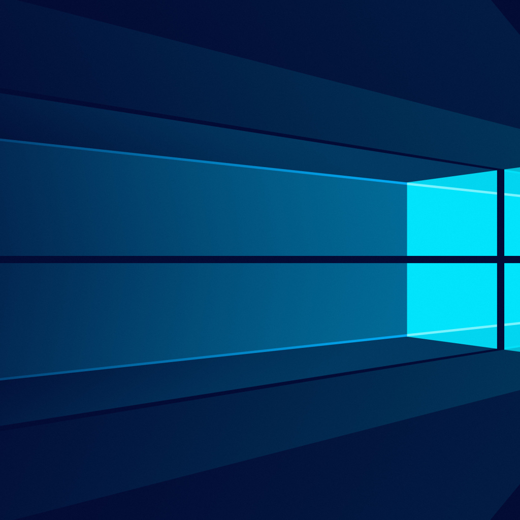 Окно Windows 10 на синем фоне