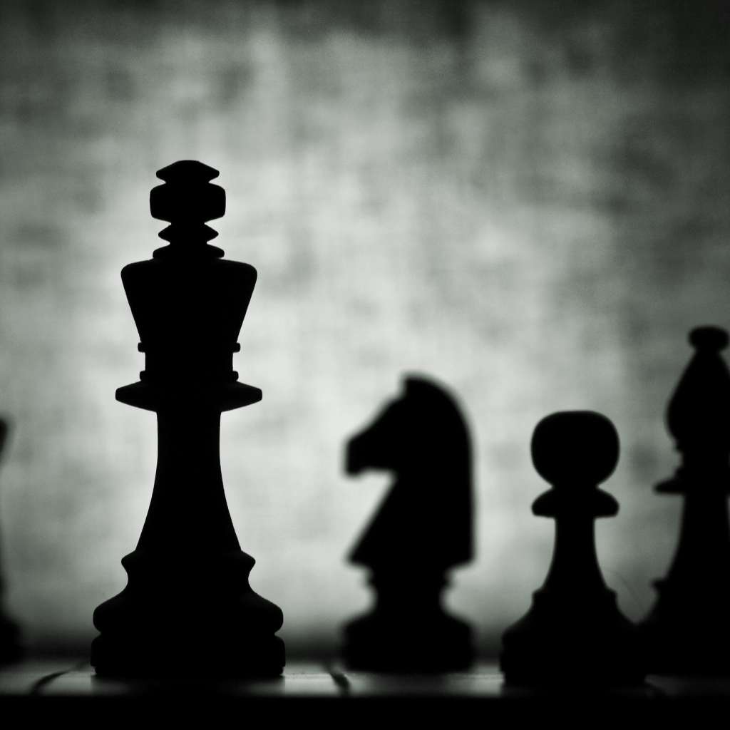 Силуэты шахмат на доске