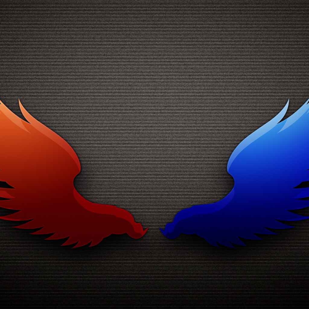 Разноцветные крылья на сером фоне