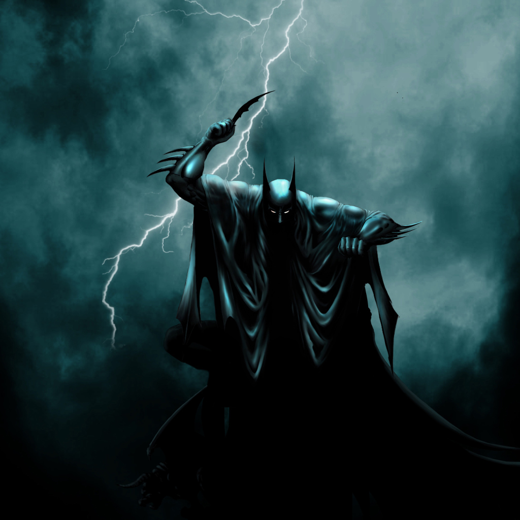 Темный рыцарь с молнией, рисунок