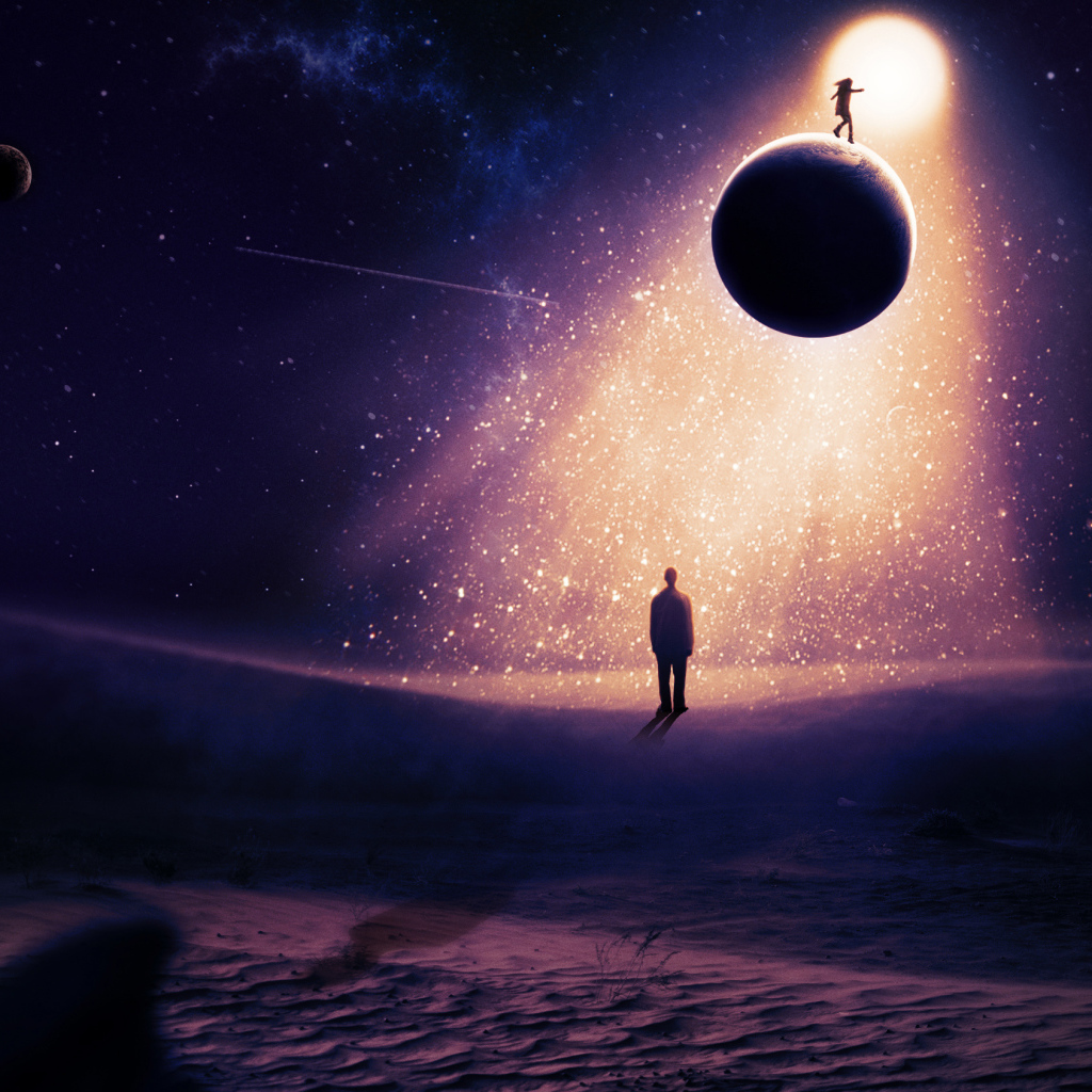 Фантастический сон с планетами