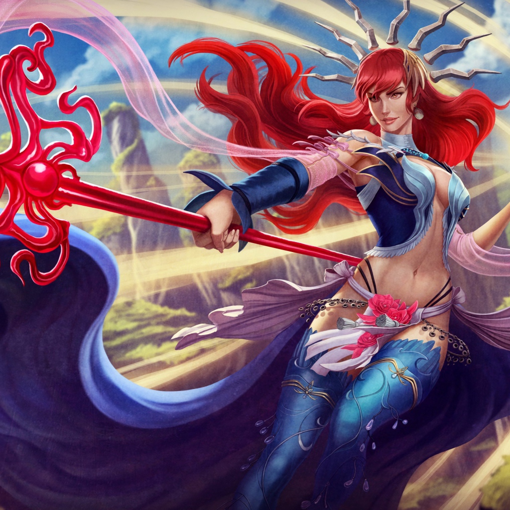 Фантастическая русалка с трезубцем в руках 