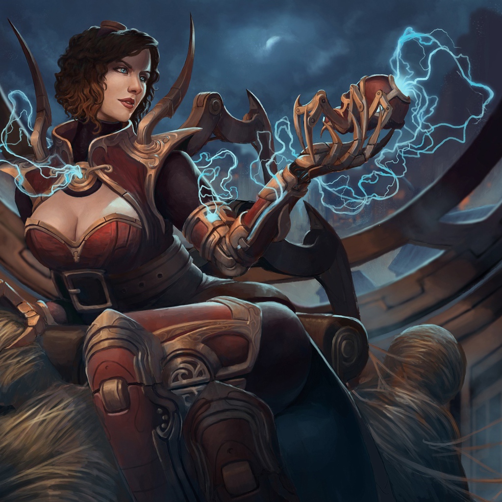 Фантастическая женщина с магическим сосудом в руке