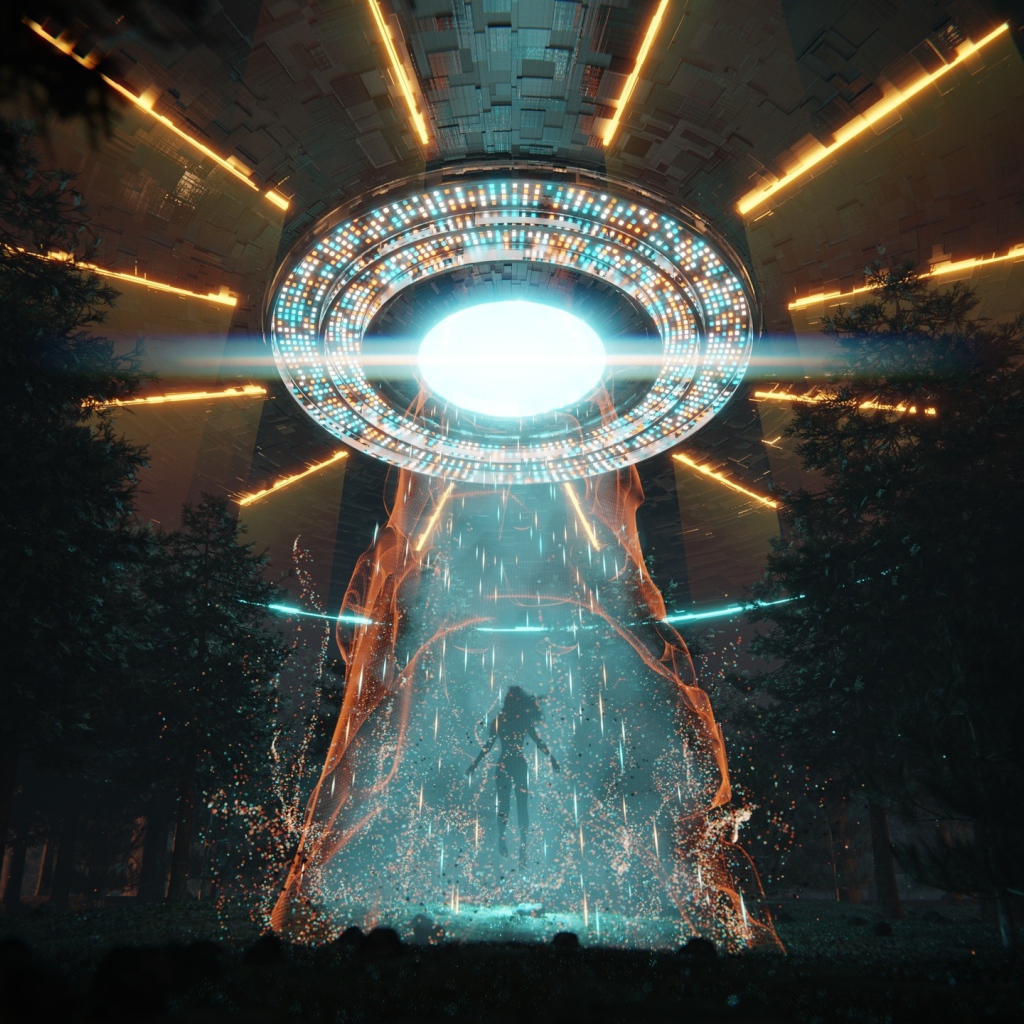 Корабль НЛО похищает женщину