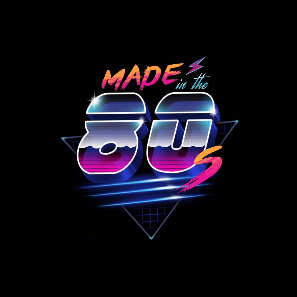 Надпись Made in 80s на черном фоне