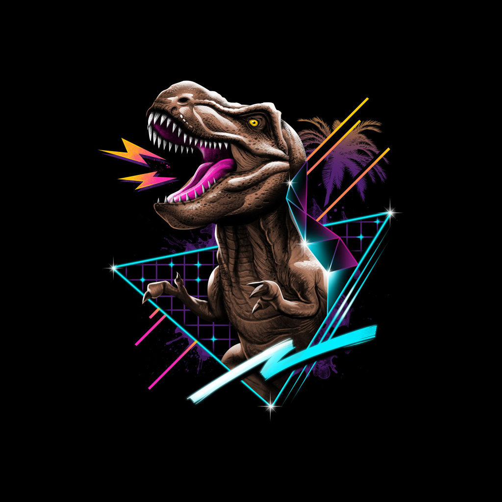 Tyrannosaurus Rex on a black background