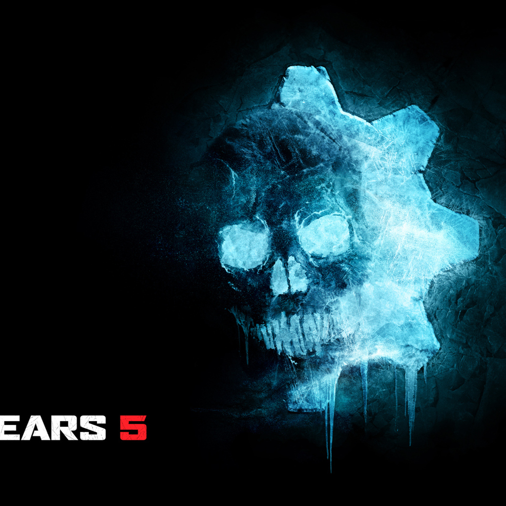 Постер с черепом на черном фоне видеоигра Gears 5, 2019