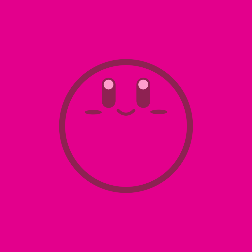 Компьютерная игра Kirby логотип на розовом фоне