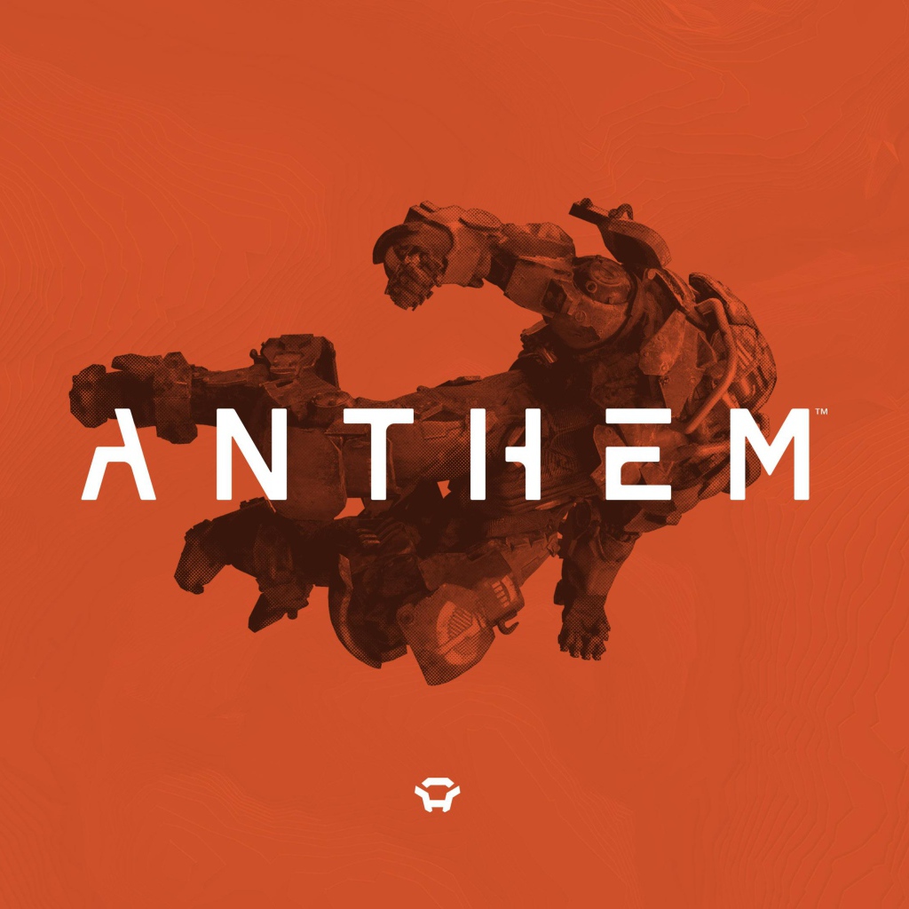 Логотип компьютерной игры Anthem, 2019 на оранжевом фоне