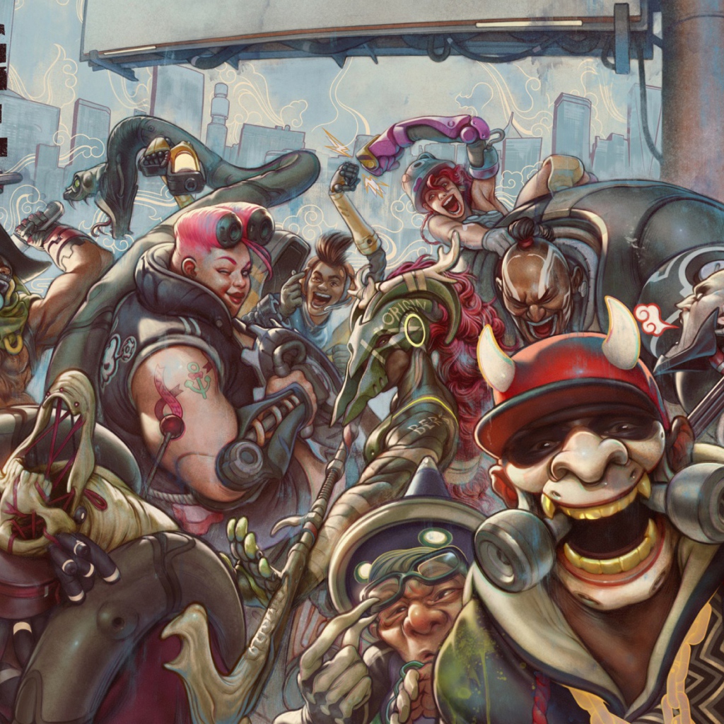 Постер компьютерной игры Bleeding Edge, 2019 года