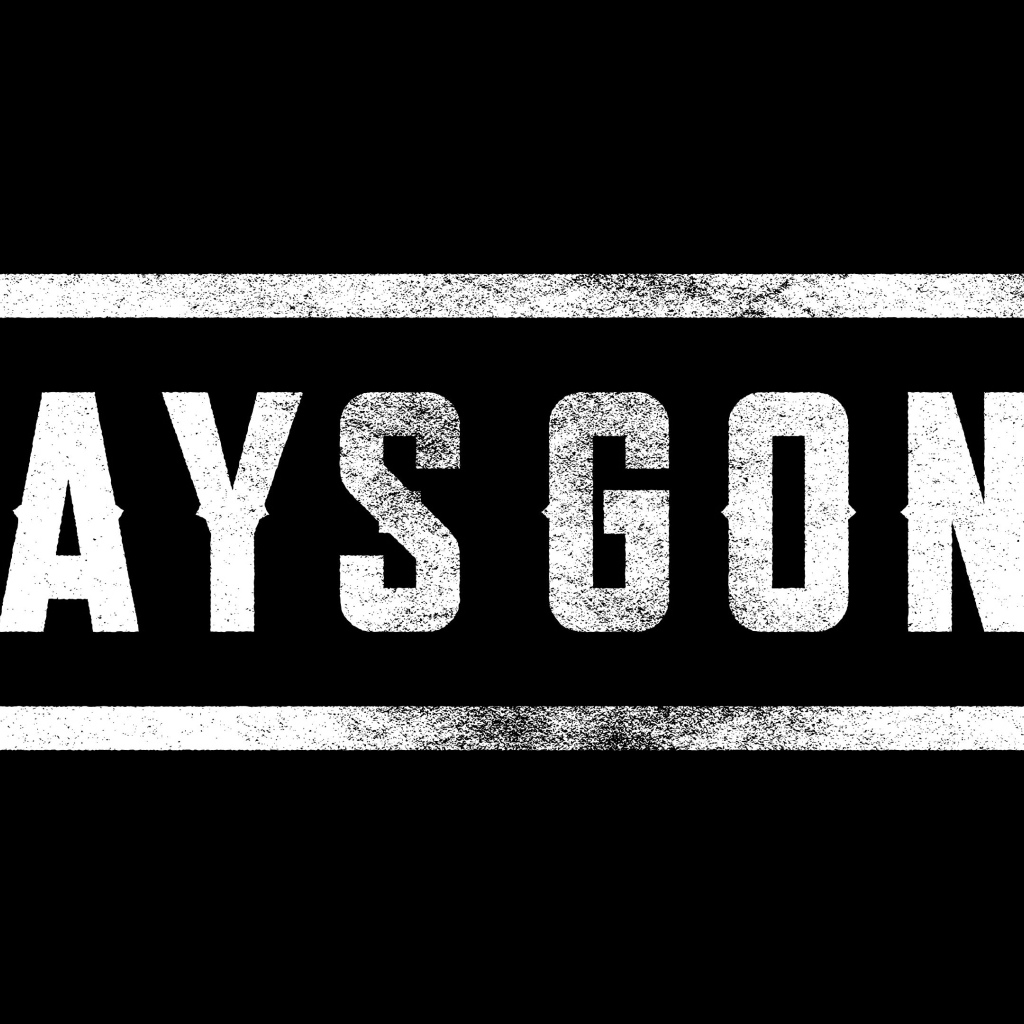Логотип видеоигры Days Gone, 2019 года на черном фоне