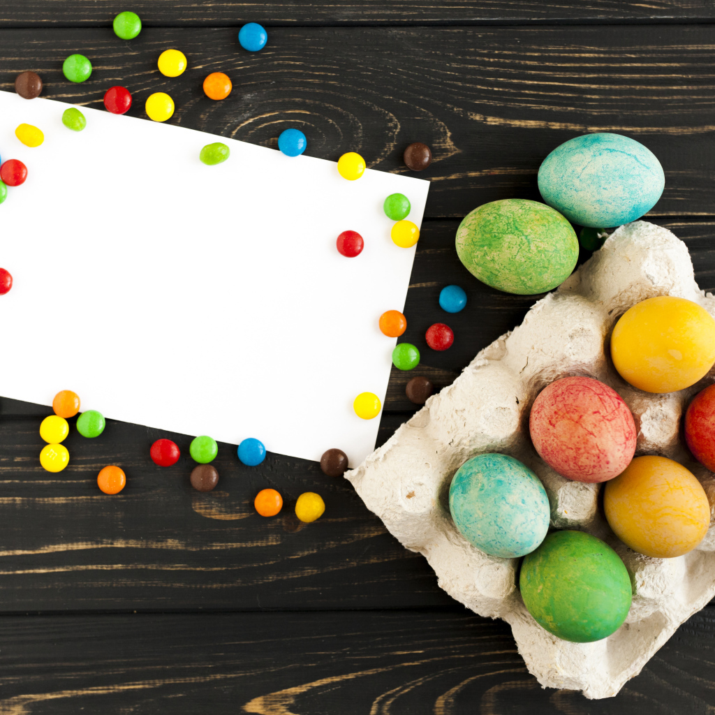 Шаблон поздравительной открытки на праздник Пасха