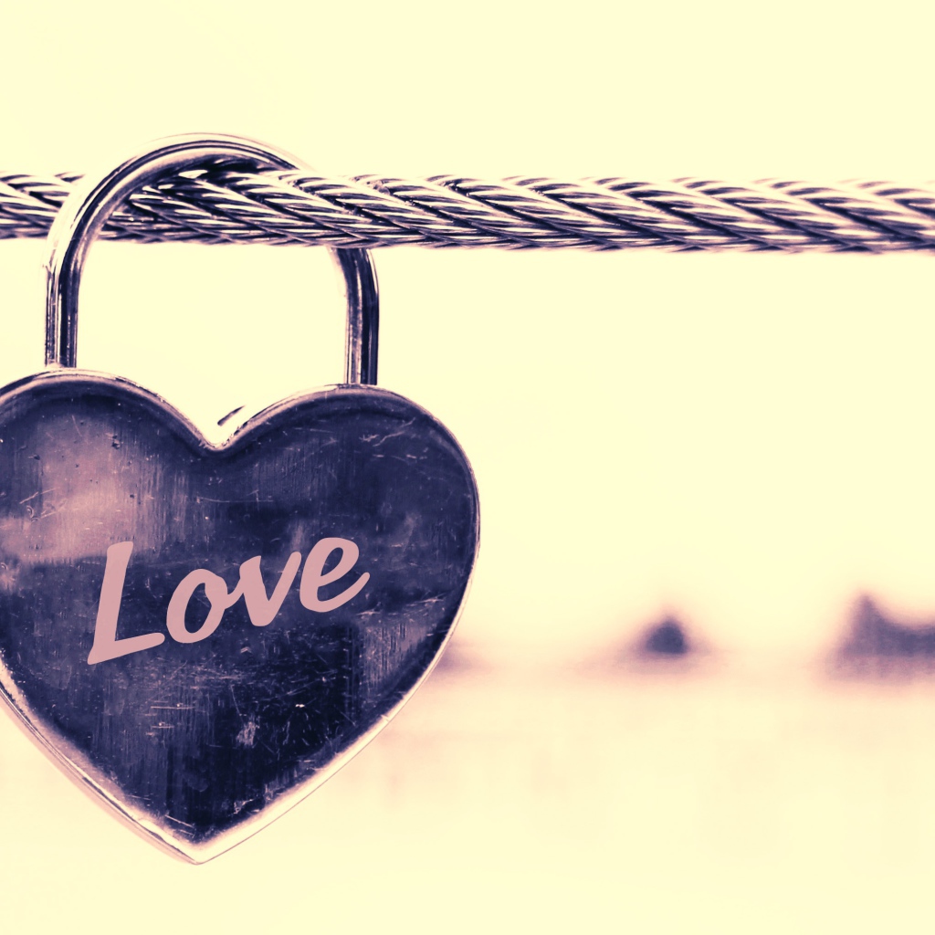 Замок в форме сердца на железном канате 