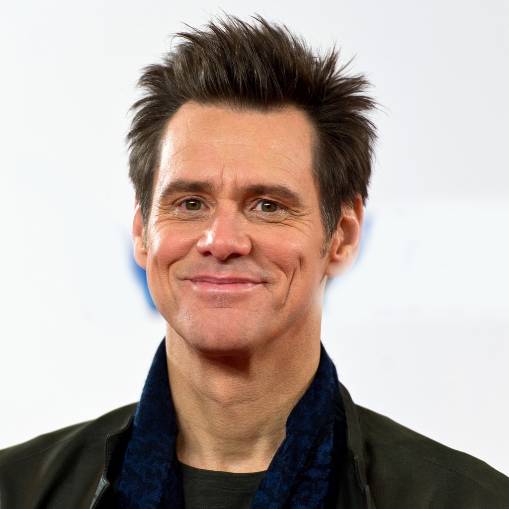 Улыбающийся мужчина, популярный актер Джим Керри