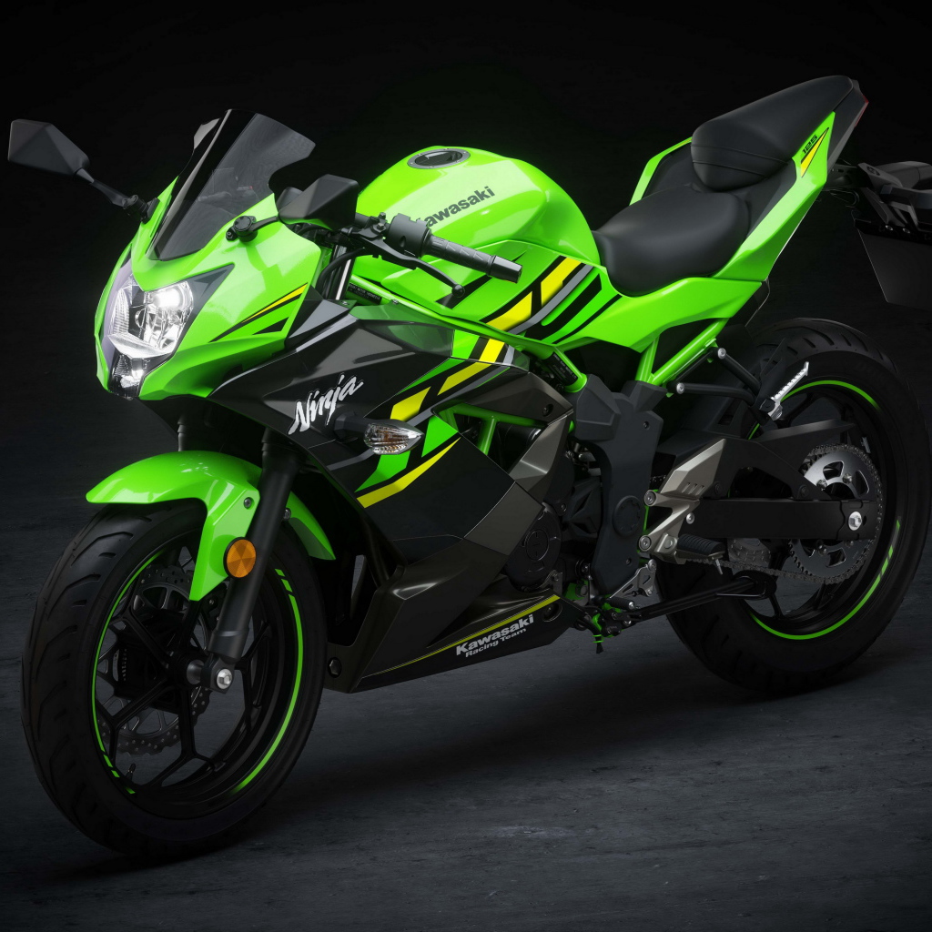 Мотоцикл  Kawasaki Ninja 125 на сером фоне