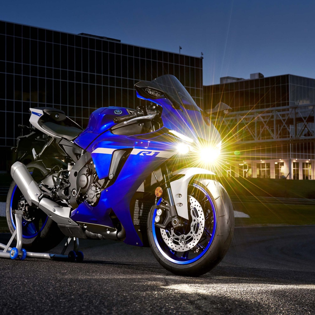 2020 Yamaha YZF-R1 Motorcycle with Headlight On