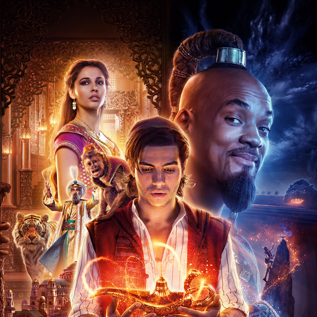 Постер нового фильма фэнтези Аладдин, 2019 