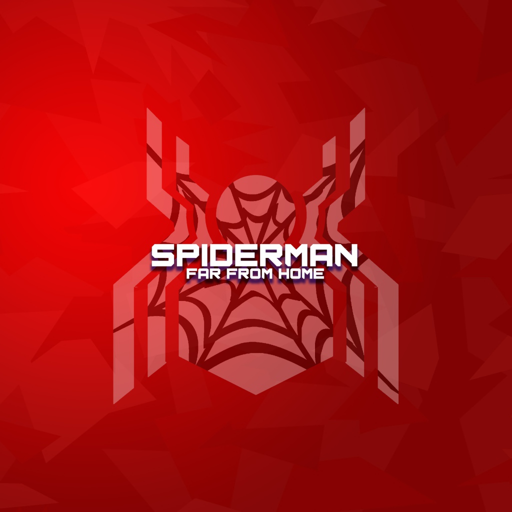 Логотип фильма Человек-паук: Вдали от дома на красном фоне