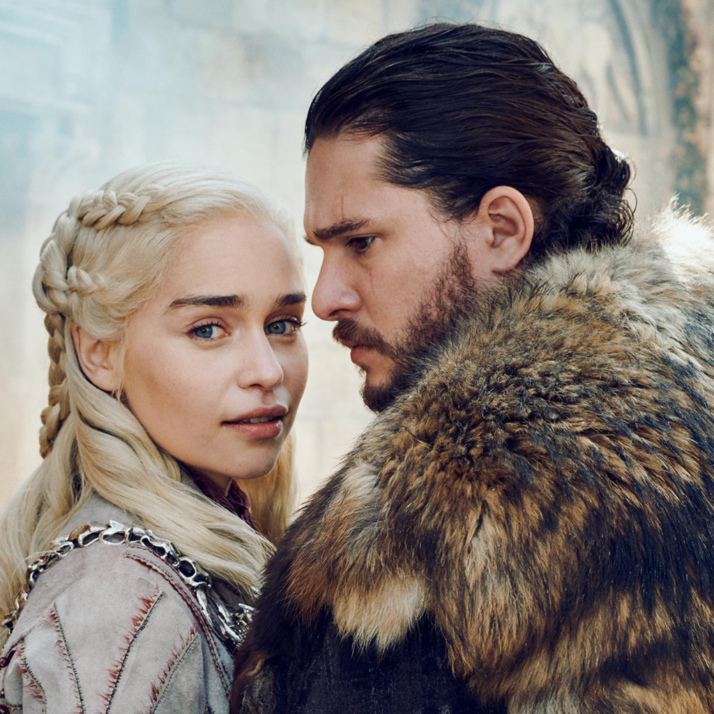 Персонажи фильма Игра престолов Джон Сноу и Дейенерис Таргариен