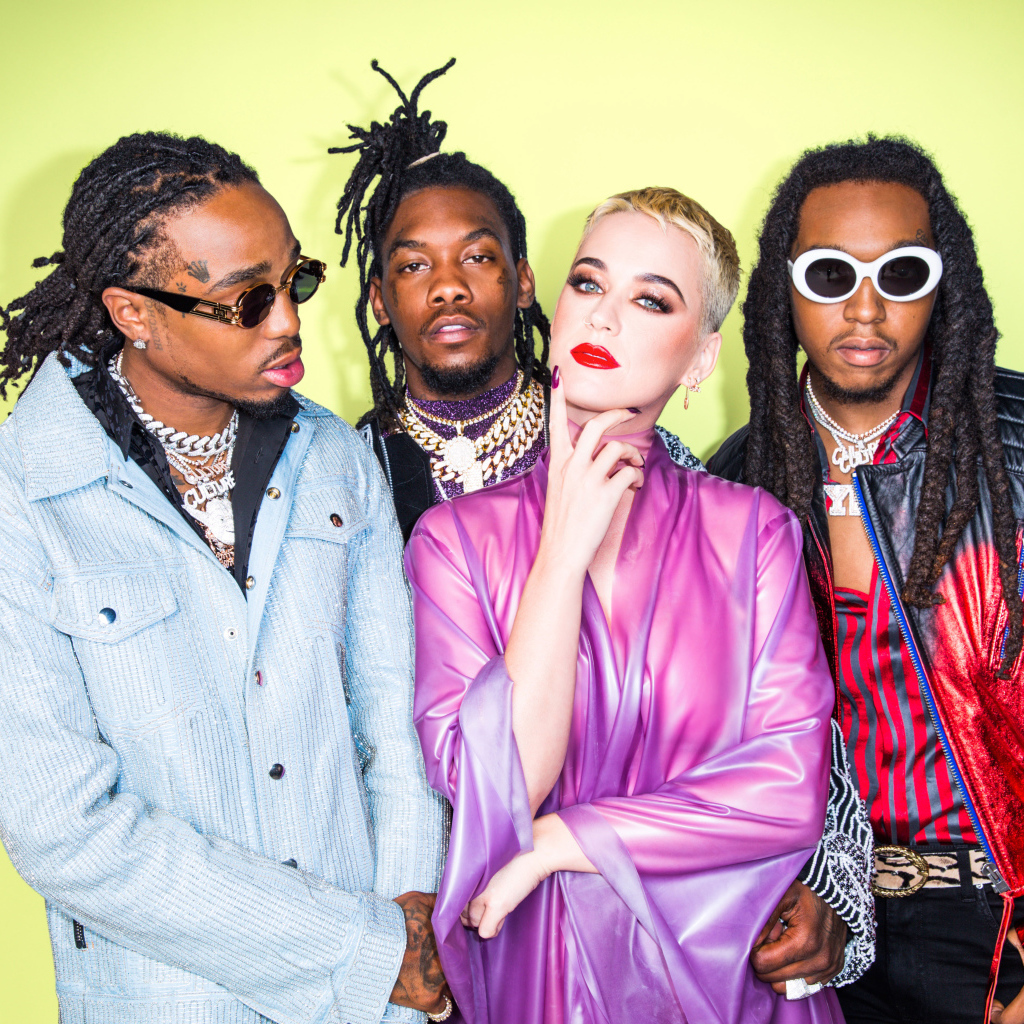 Музыкальная группа Migos и исполнительница Кэти Перри