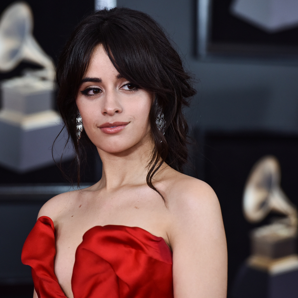 Стильная девушка певица Камила Кабельо в красном платье