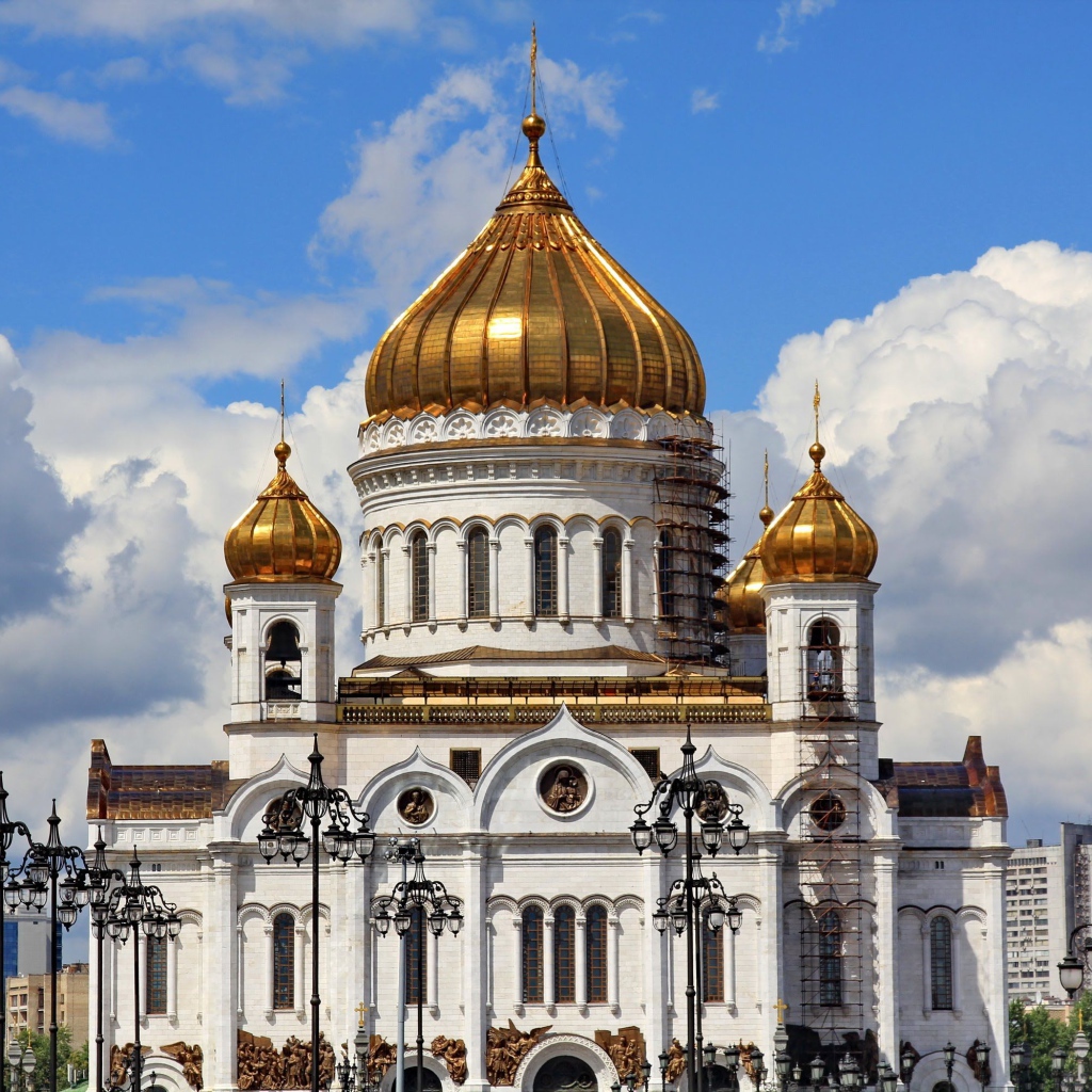 Красивый храм Христа Спасителя в Москве, Россия