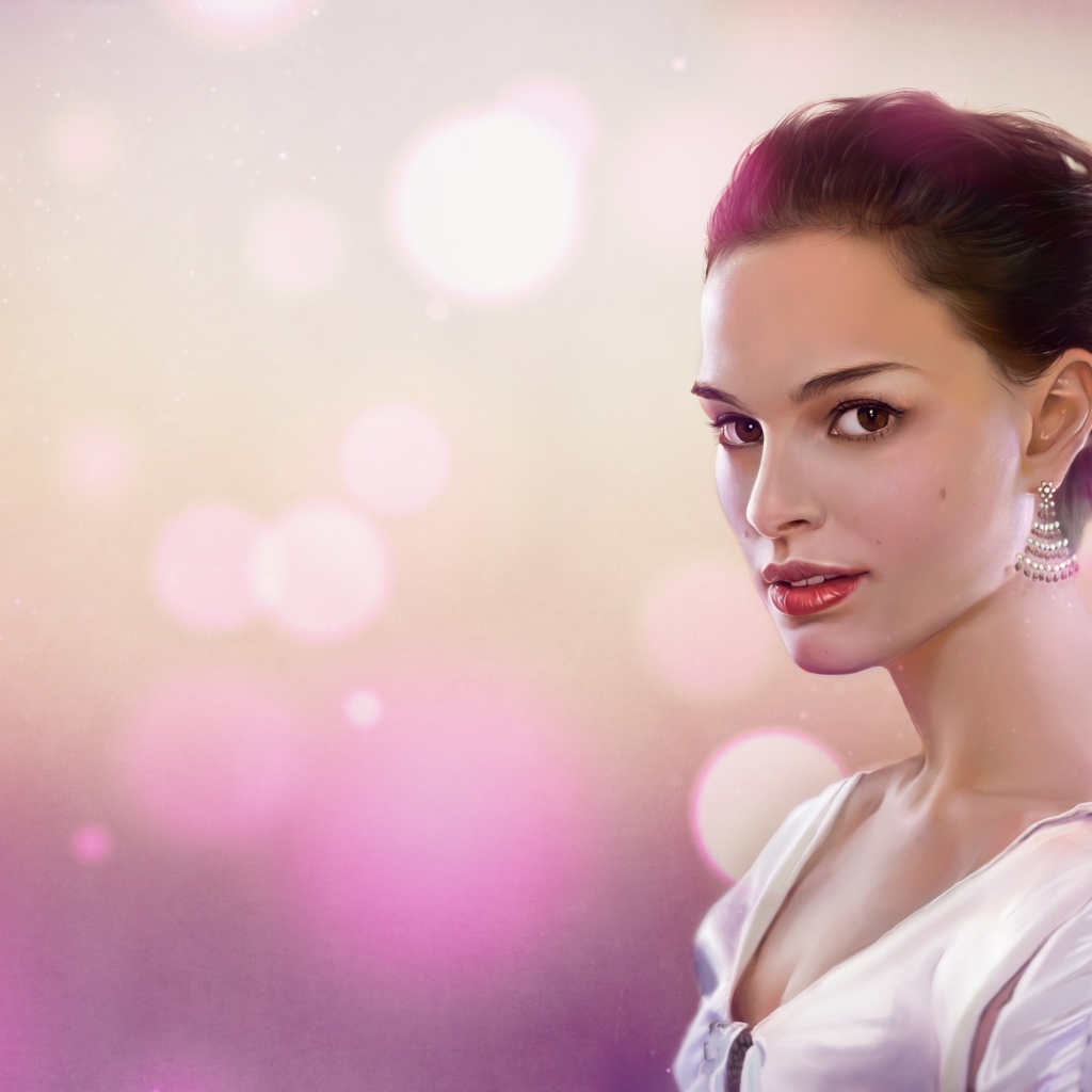 Красивая актриса Натали Портман, рисунок