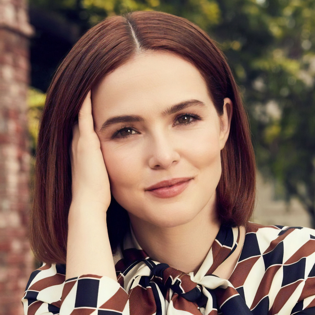 Красивая девушка актриса Зои Дойч с рукой у лица