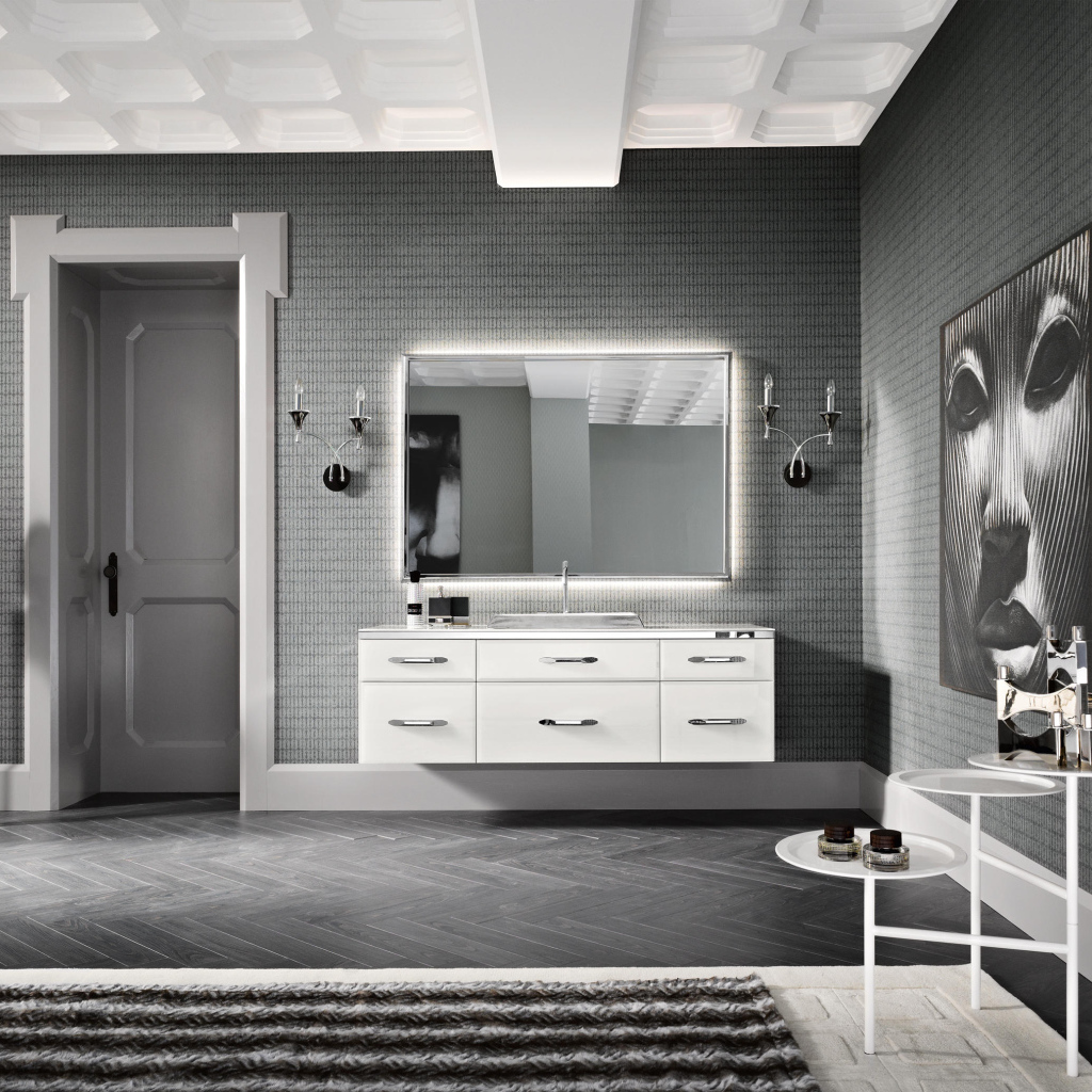 Серая комната в стиле минимализм