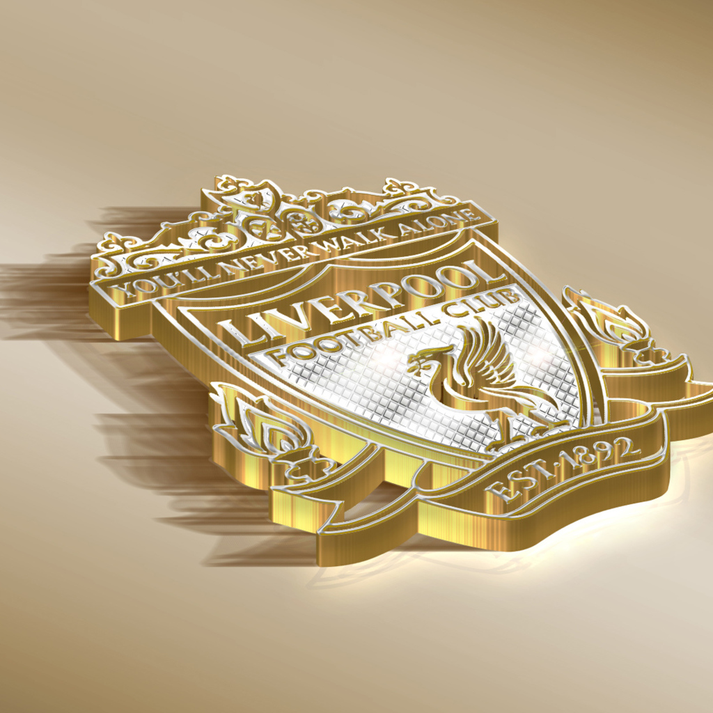 Значок футбольного клуба Ливерпуль на сером фоне