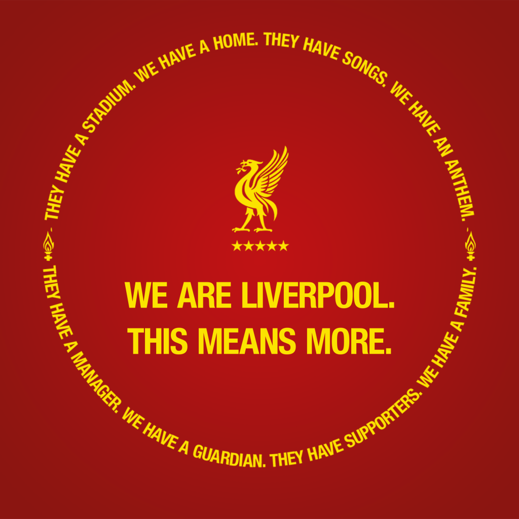 Логотип футбольного клуба Ливерпуль на красном фоне