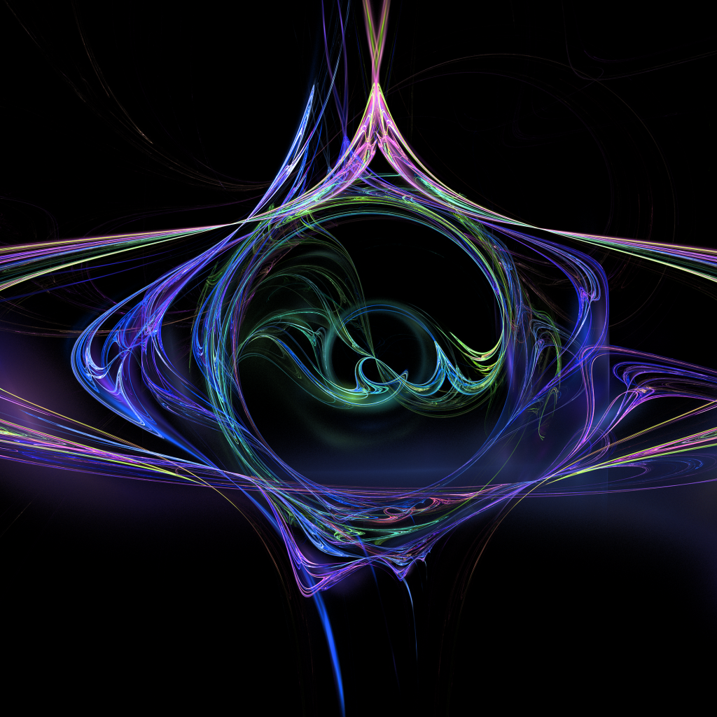 Красивый красочный абстрактный рисунок на черном фоне