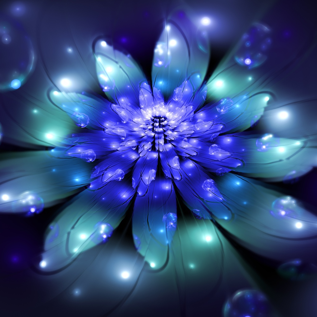 Красивый фантастический неоновый цветок 