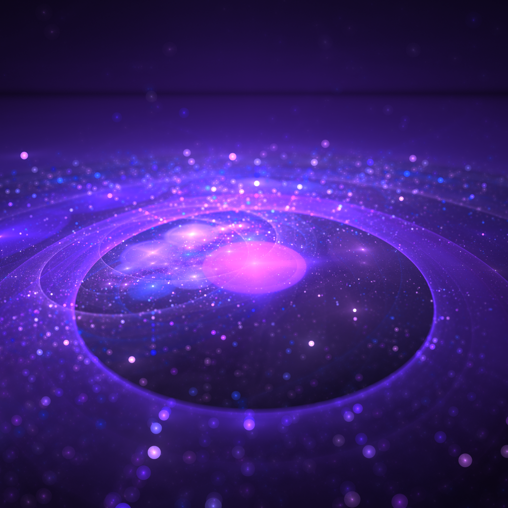 Красивый неоновый рисунок кругами на земле